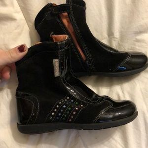 Falcotto little girls black boots